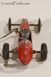 Rear view of Mite Miniature Tether Race Car.