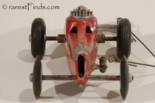 Front view of Mite Miniature Tether Race Car.